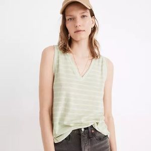 TWO BNWT Madewell whisper cotton v neck tanks